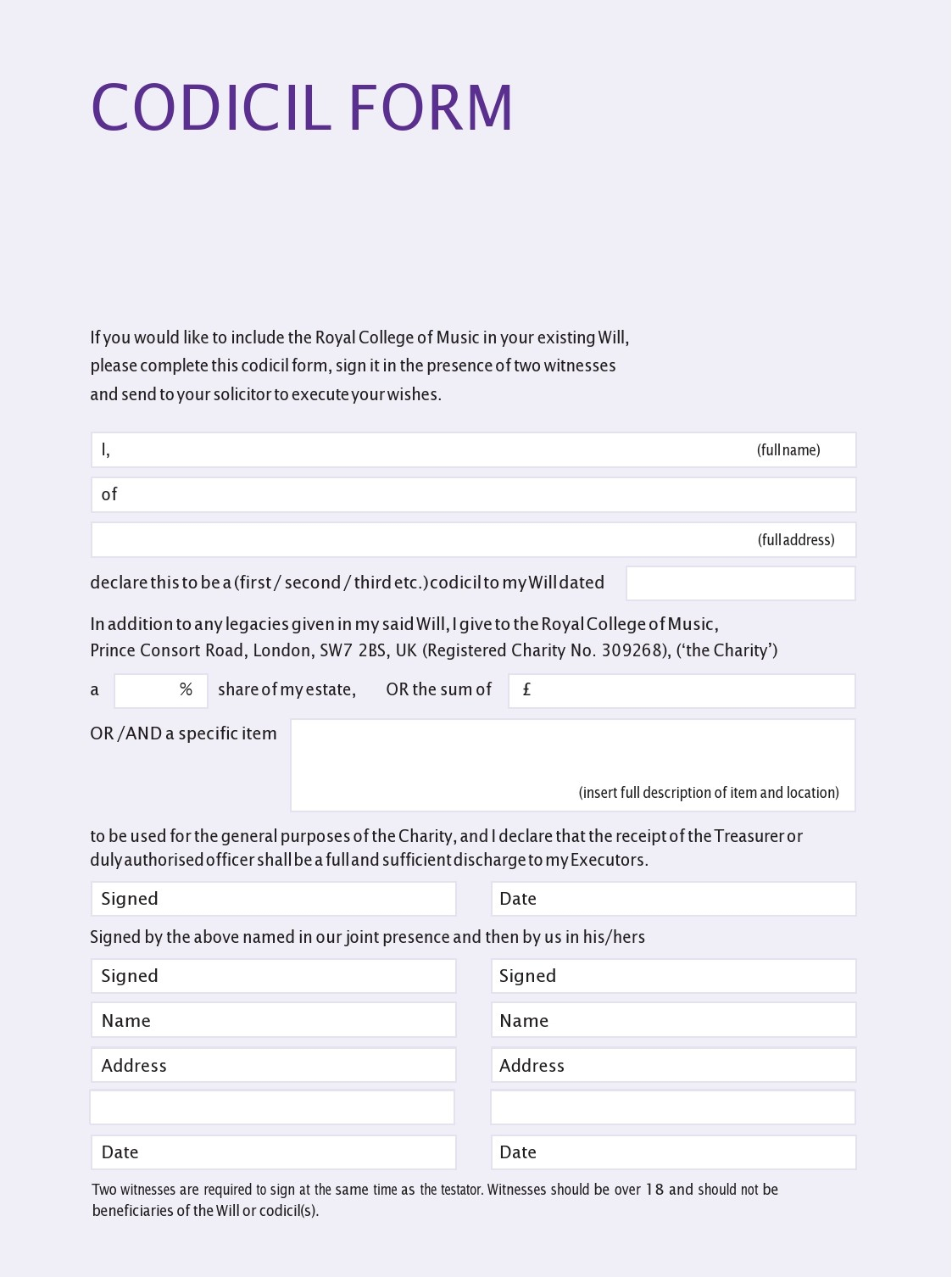 46 Free Codicil To Will Forms &amp;amp; Templates ᐅ Templatelab - Free Printable Will Forms Uk
