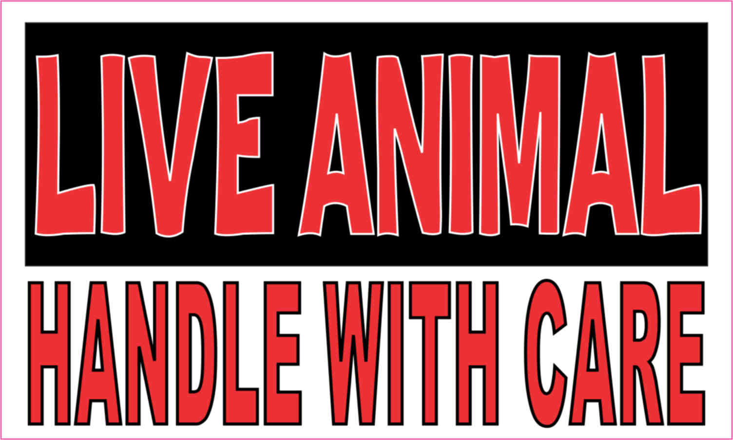 5In X 3In Black And Red Live Animal Sticker Vinyl Car Caution - Free Printable Live Animal Stickers