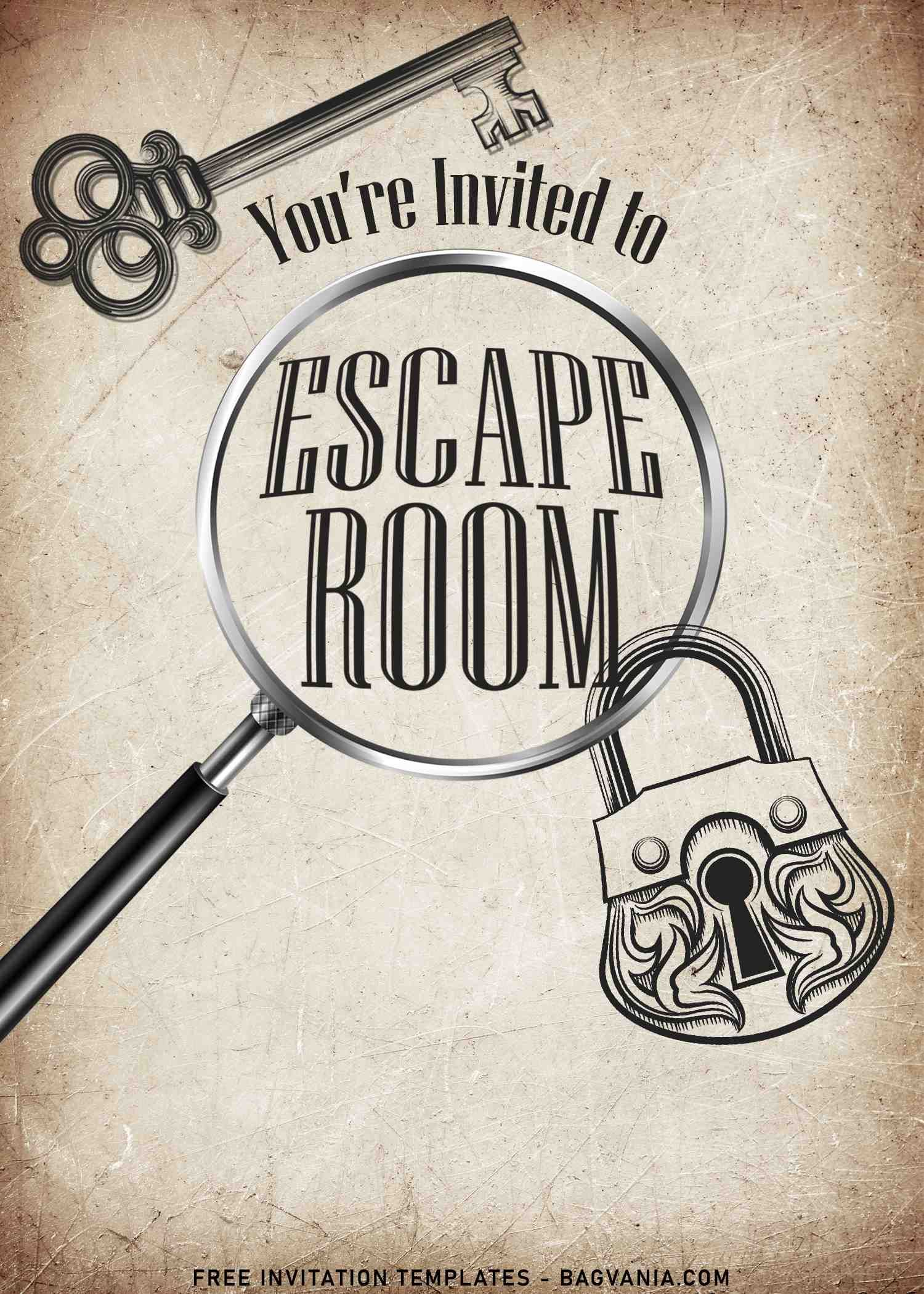 8+ Ultimate Escape Room Party Invitation Templates | Party Invite - Free Printable Escape Room Invitations