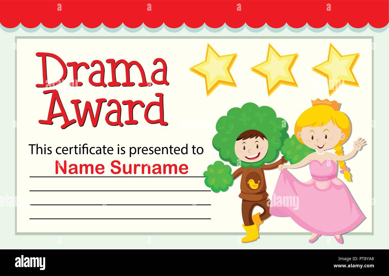 A Drama Award Certificate Illustration Stock Vector Image &amp;amp; Art - Free Printable Drama Certificates