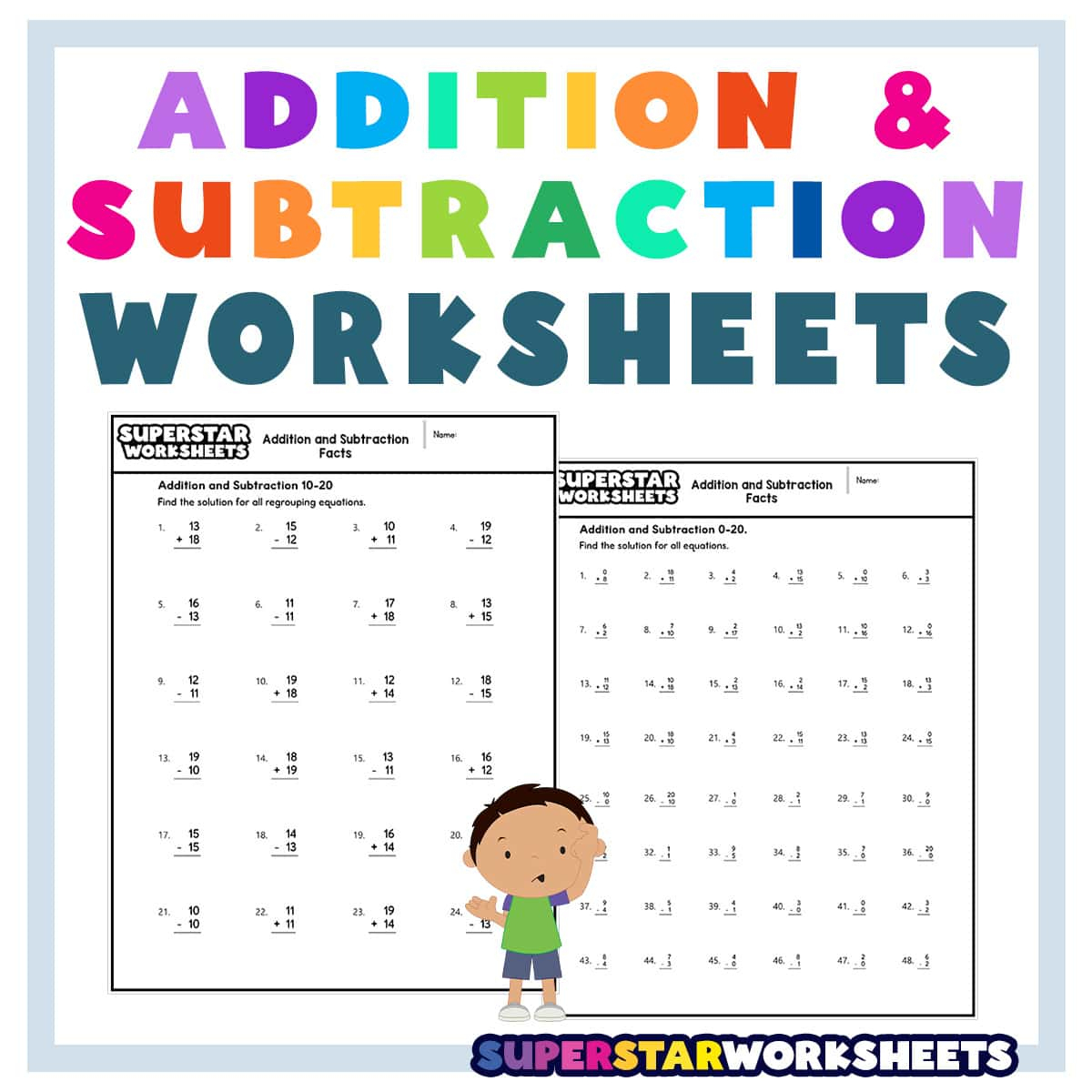 Addition And Subtraction Worksheets - Superstar Worksheets - Free Printable Addition And Subtraction Worksheets For 4Th Grade