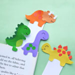 Adorable Dinosaur Bookmarks (With Printable Template)   Free Printable Dinosaur Bookmarks