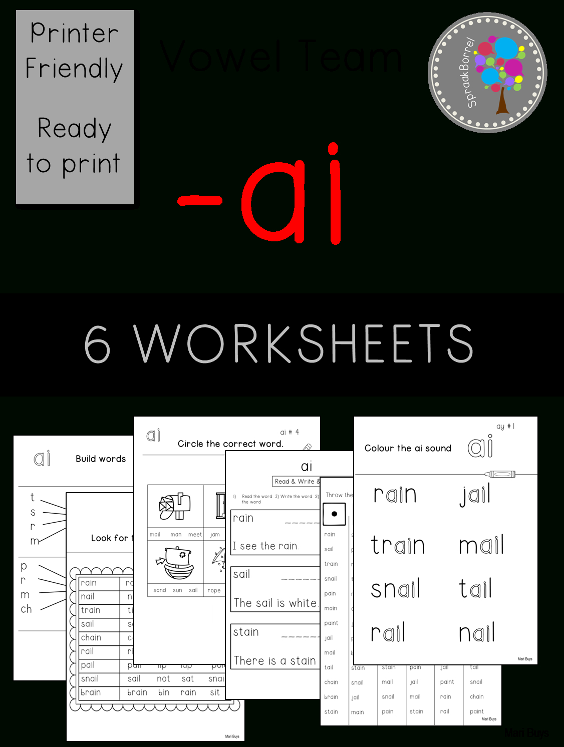 Ai Phonics Worksheets Home Programme British English • Teacha! - Free Printable Ai Phonics Worksheets