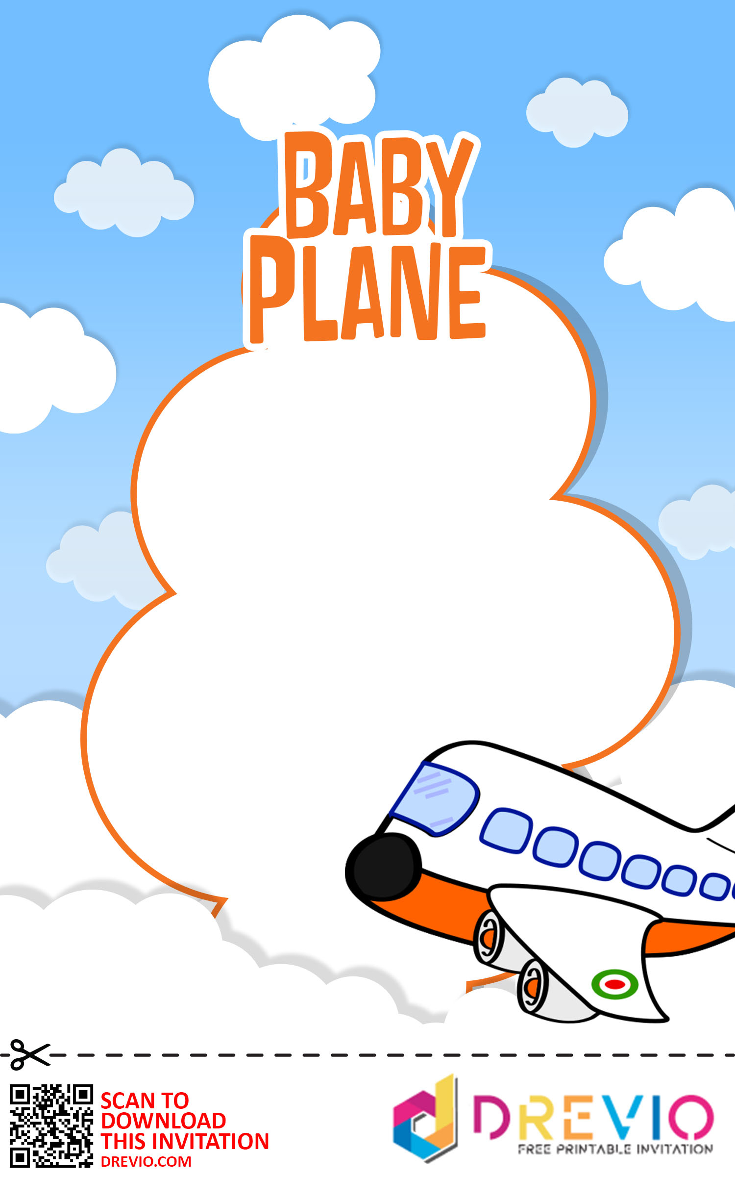 Airplane Themed Baby Shower Invitations + Party Ideas | Download - Free Printable Airplane Baby Shower Invitations