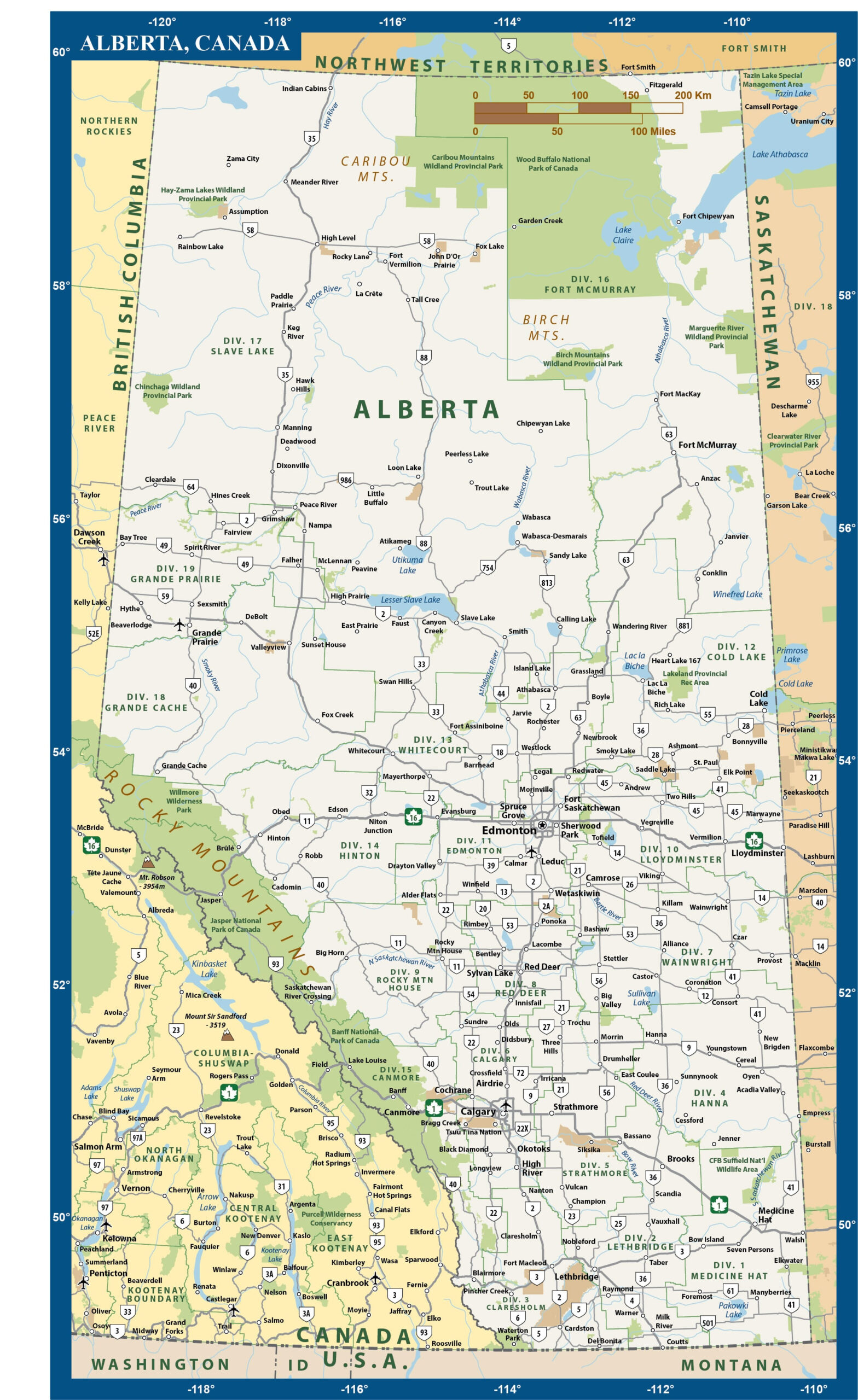 Alberta Province Map | Digital |Creative Force - Free Printable Alberta Maps