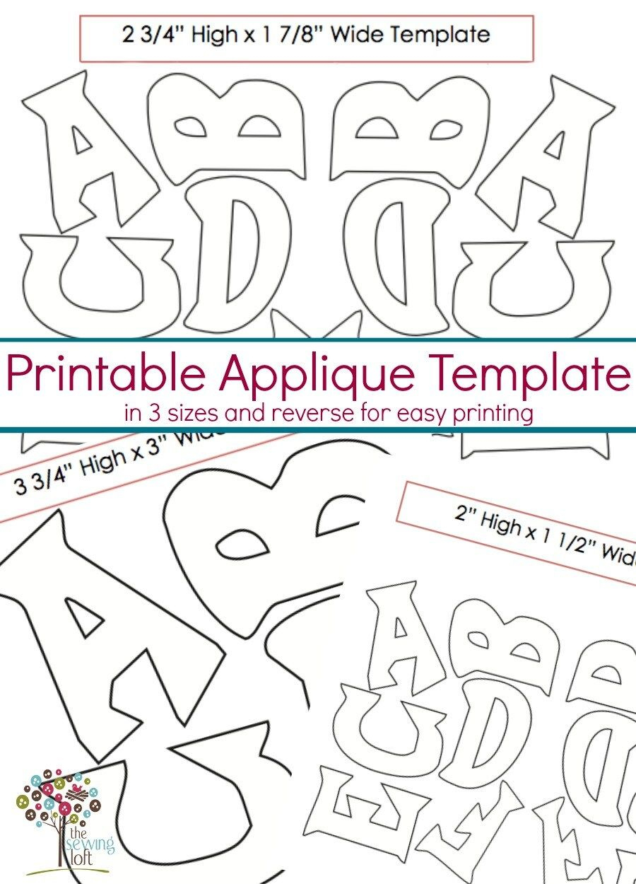 Alphabet Applique Template Alphabet Applique Pattern Pdf Pattern - Free Printable Fonts For Applique