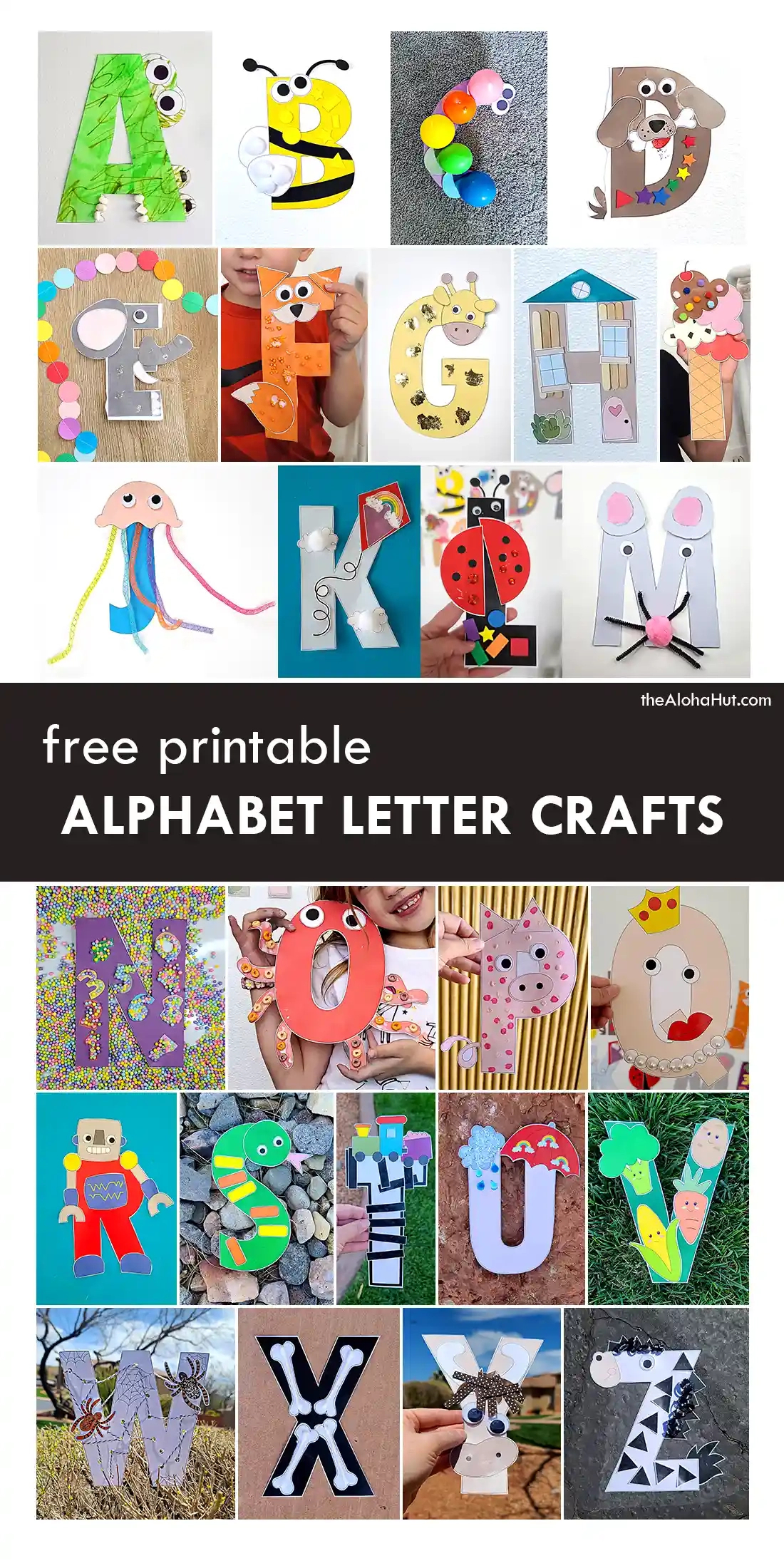 Alphabet Letter Crafts – A To Z - The Aloha Hut - Free Printable Alphabet Letters For Crafts
