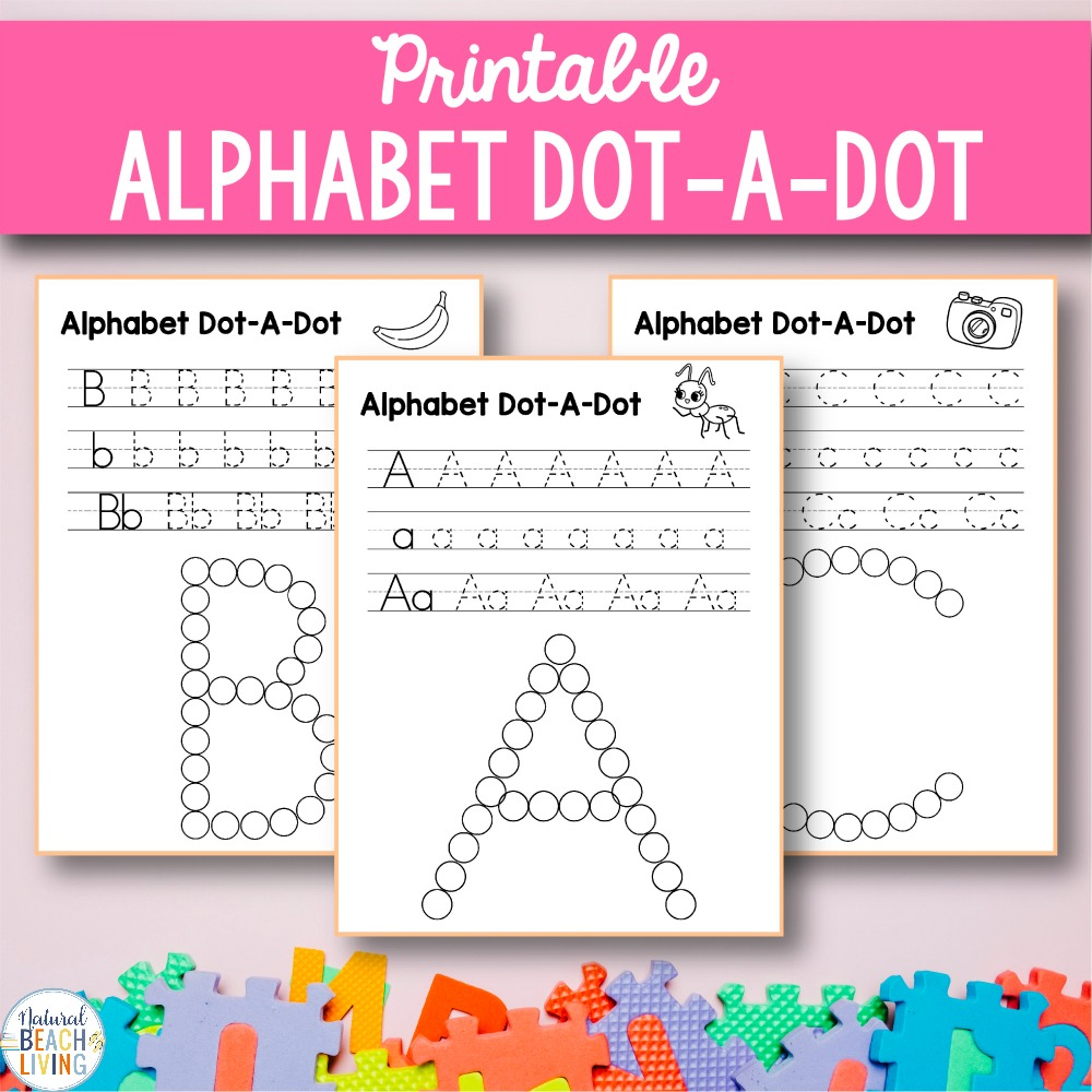 Alphabet Worksheets A-Z - Free Q Tip Painting Printables - Natural - Free Printable Alphabet Worksheets A-Z