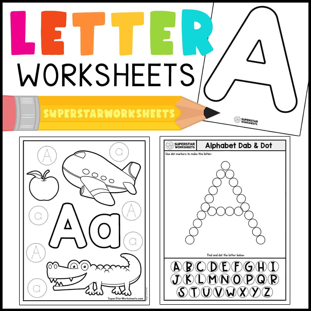 Alphabet Worksheets - Superstar Worksheets - Free Printable Alphabet Worksheets A-Z