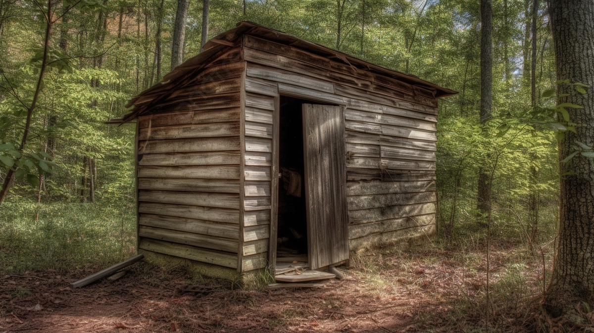 An Old Outhouse Stands Out In A Forested Setting Metal Print - Free Printable Pictures Of Outhouses