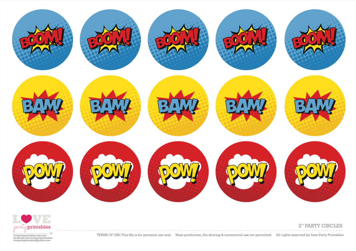 Awesome Superhero Party Printables (Free Download)! | Catch My Party - Free Printable Superhero Images