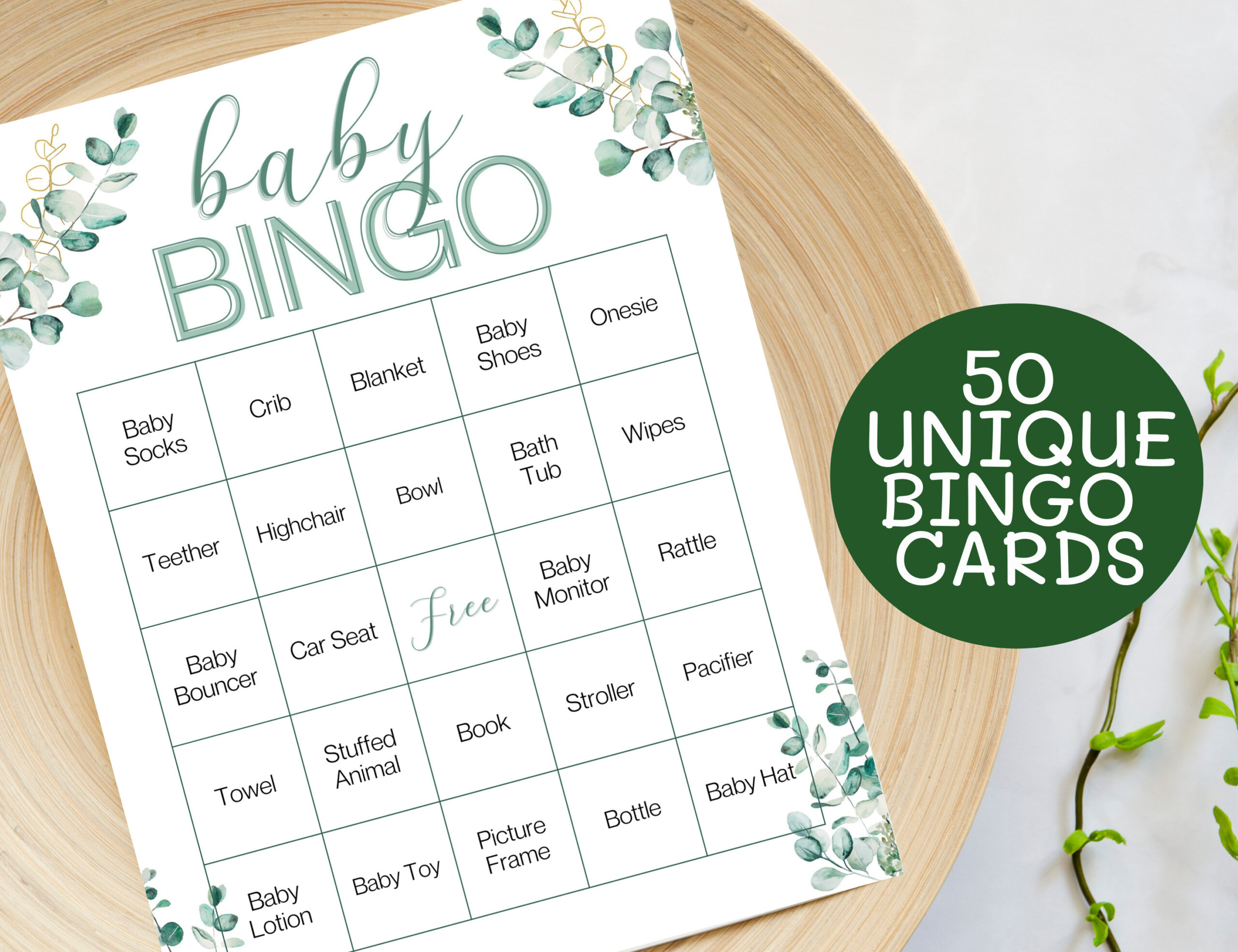 Baby Bingo, 50 Prefilled Baby Shower Bingo Cards, Printable Baby - Free Printable Baby Shower Bingo 50 Cards