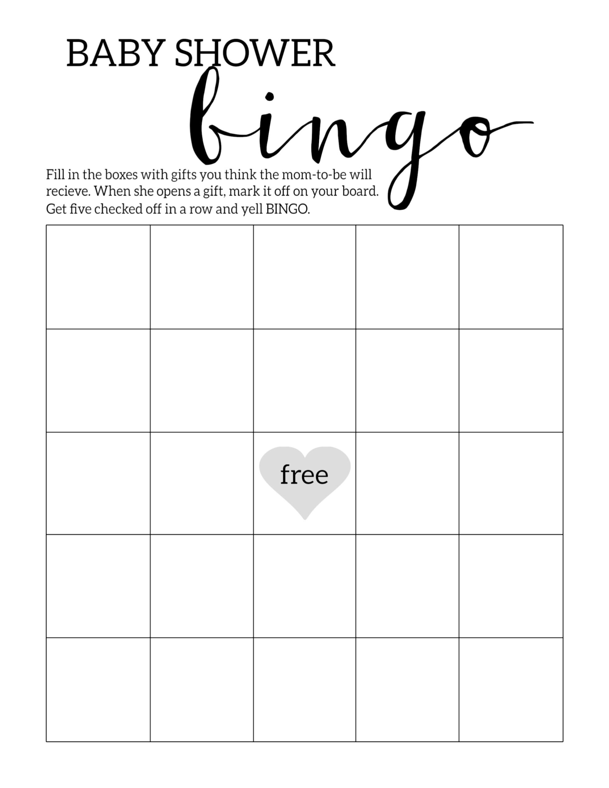Baby Shower Bingo Printable Cards Template - Paper Trail Design - Free Printable Baby Shower Bingo 50 Cards