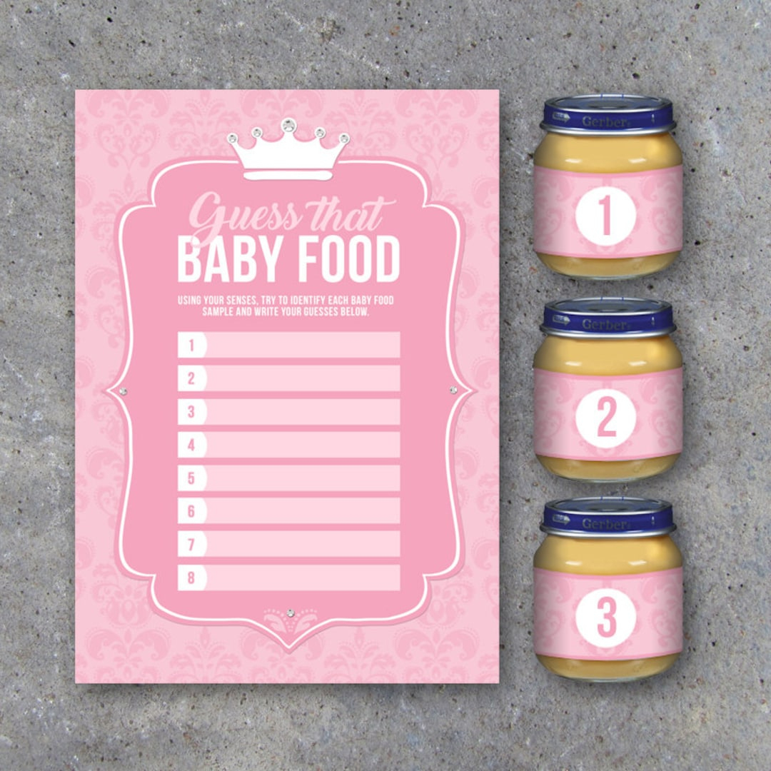 Baby Shower Guess That Baby Food Game With Baby Food Jar Labels - Free Printable Baby Food Jar Labels