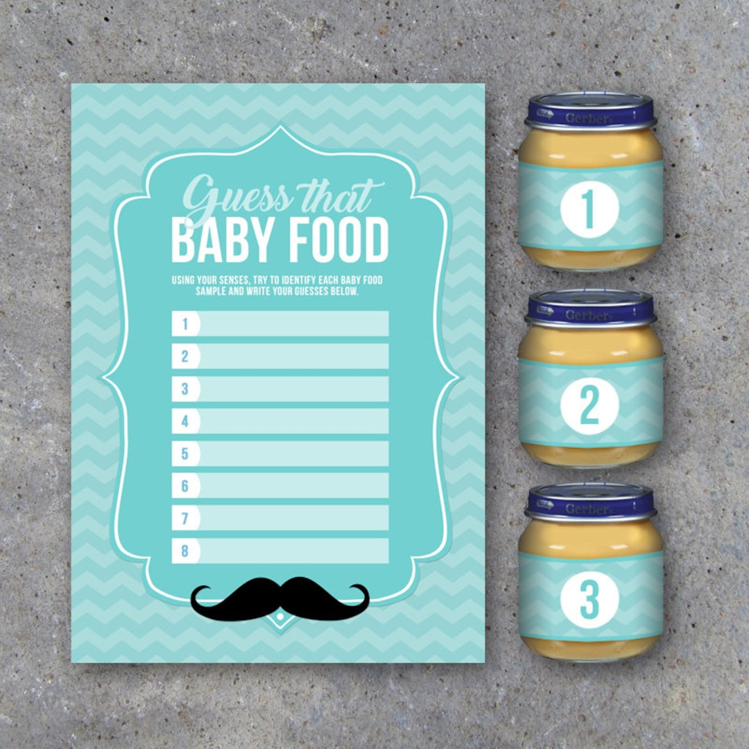 Baby Shower Guess That Baby Food Game With Baby Food Jar Labels - Free Printable Baby Food Jar Labels