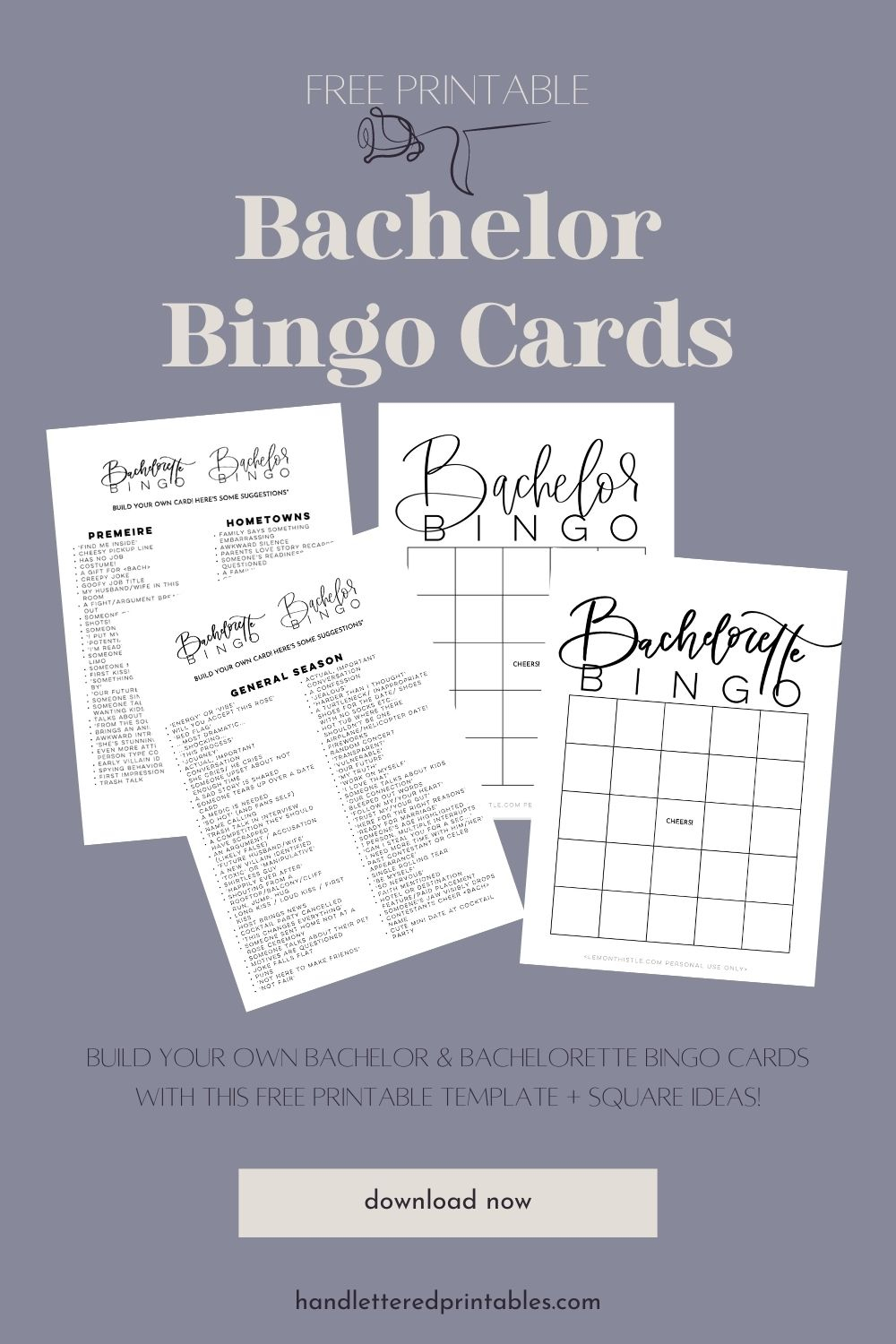 Bachelor Bingo / Bachelorette Bingo Free Printable Cards - Hand - Free Printable Bachelorette Bingo Cards