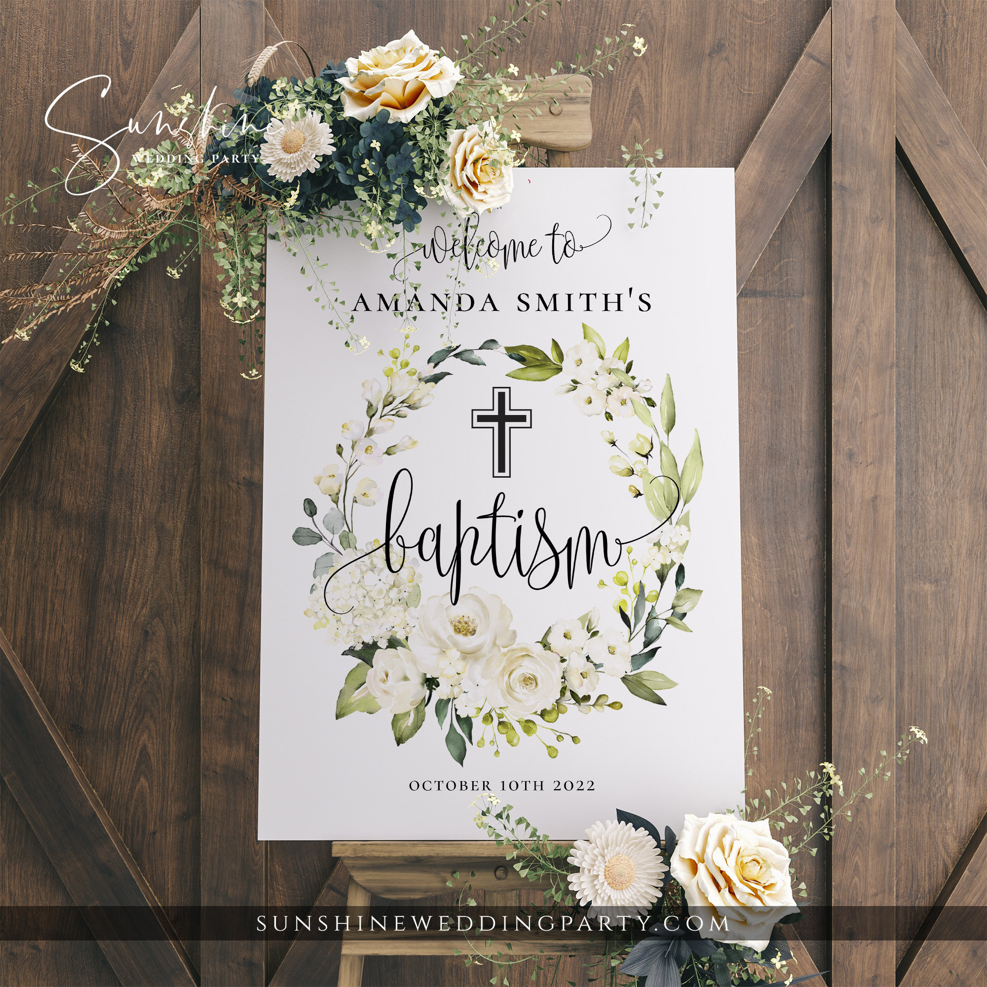 Baptism Welcome Sign Template, Christening Welcome Sign Template - Free Printable Baptism Signs