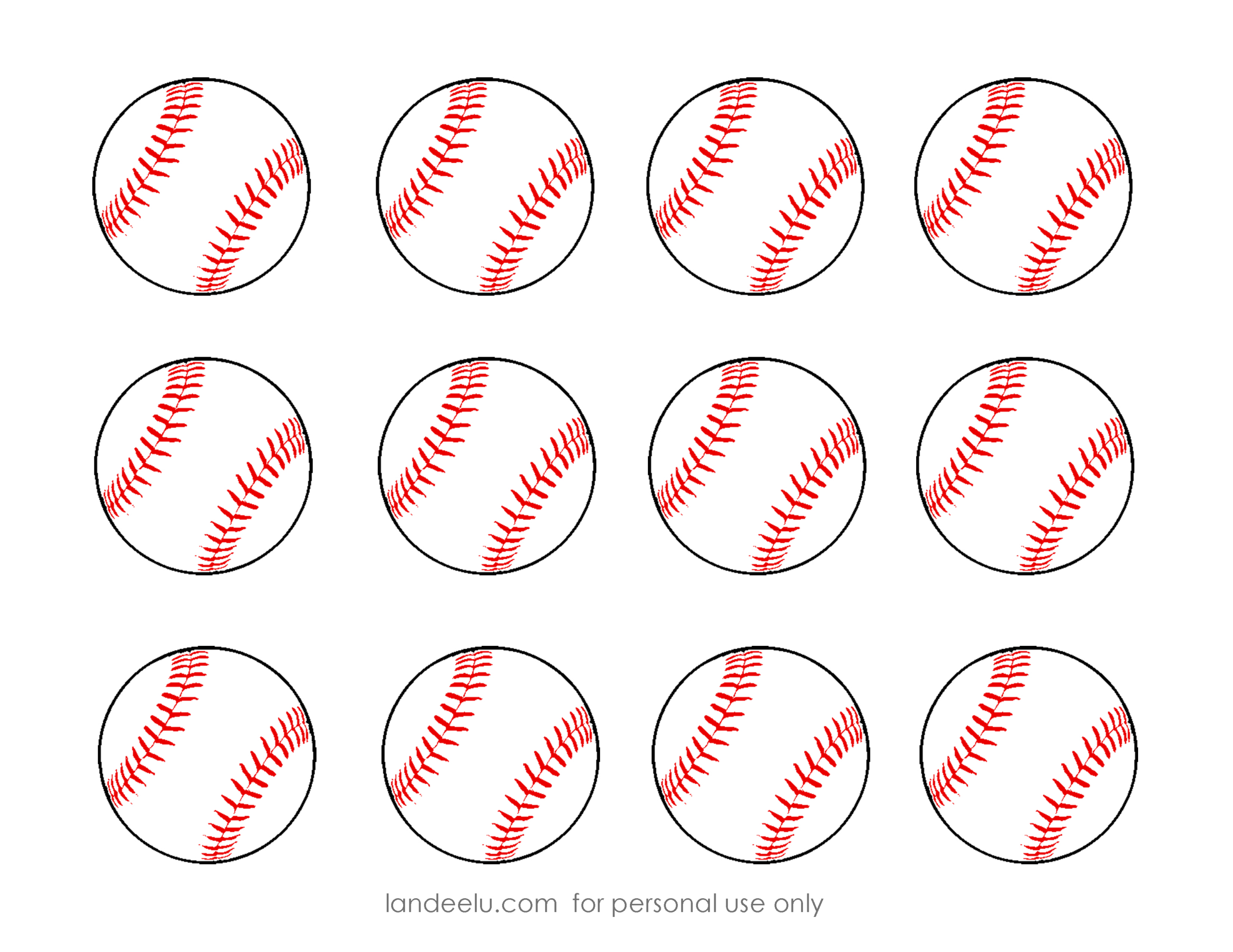 Baseball Printables, Baseball Snacks, Baseball Treats - Free Printable Baseball Stencils