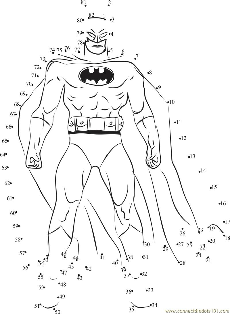 Batman Dot To Dot Printable Worksheet - Connect The Dots - Free Printable Dot To Dot Superhero