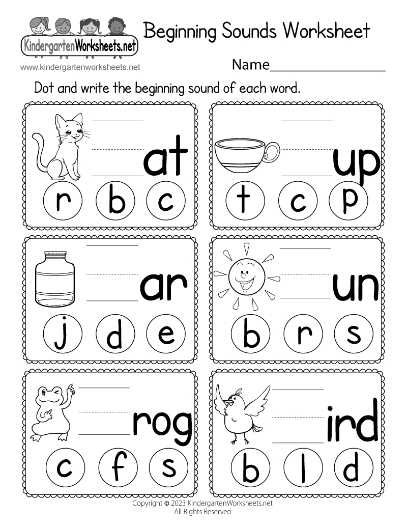 Beginning Sounds Worksheet - Free Printable, Digital, &amp;amp; Pdf - Free Printable Homework For Kindergarten