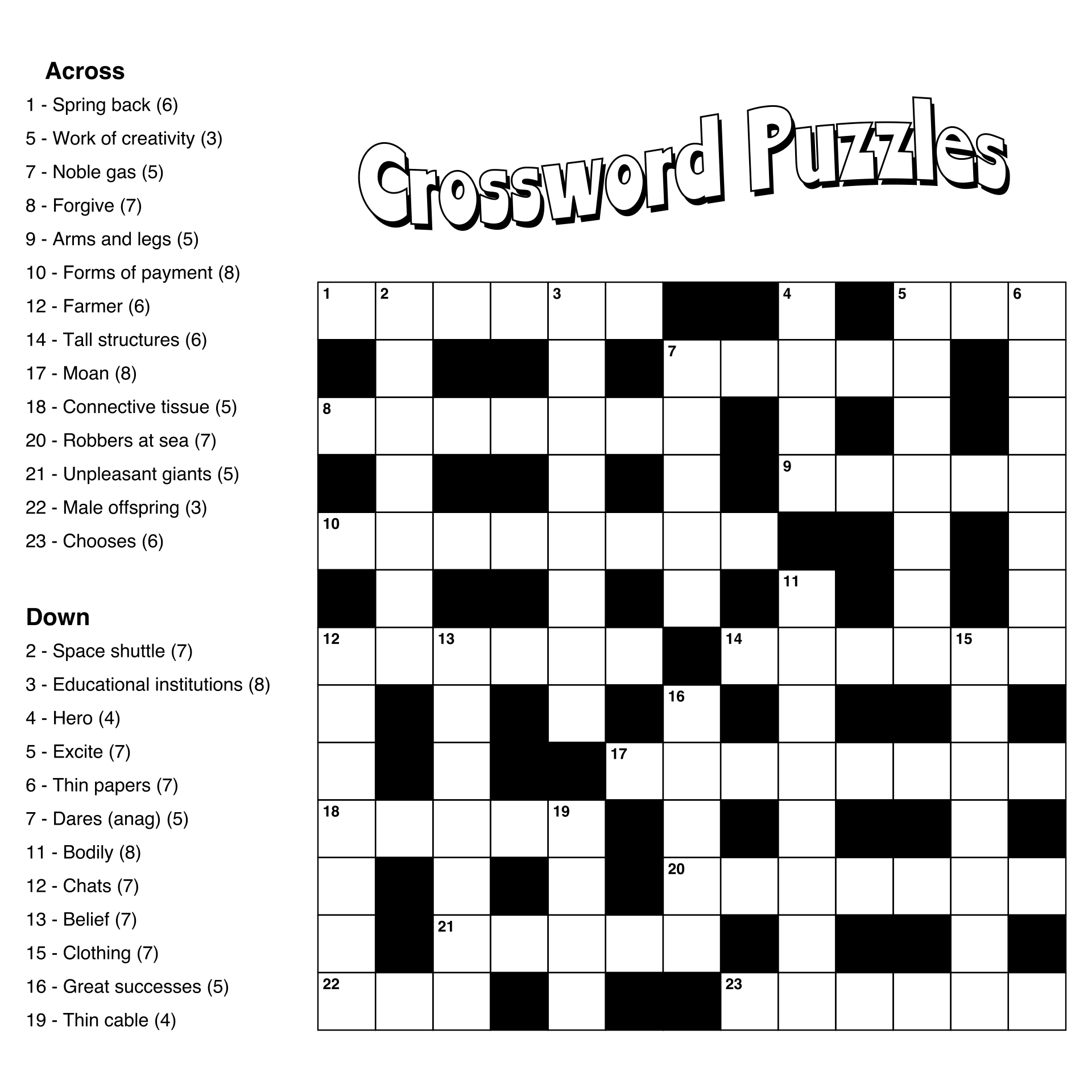Best Printable Puzzles - Printablee | Crossword Puzzles - Free Printable Crossword Puzzles For Seniors