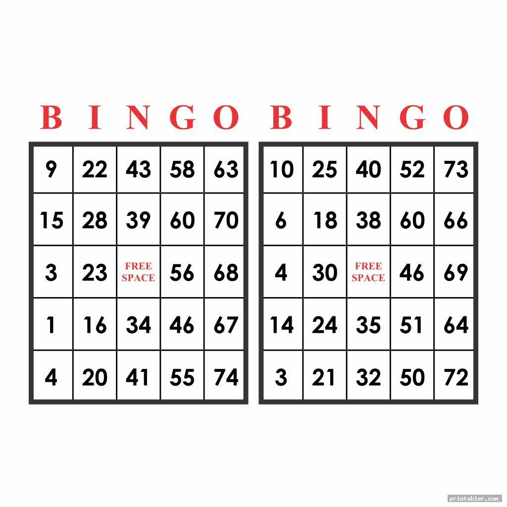 Bingo Cards 1 75 Printable - Free Printable Bingo Cards 1-75