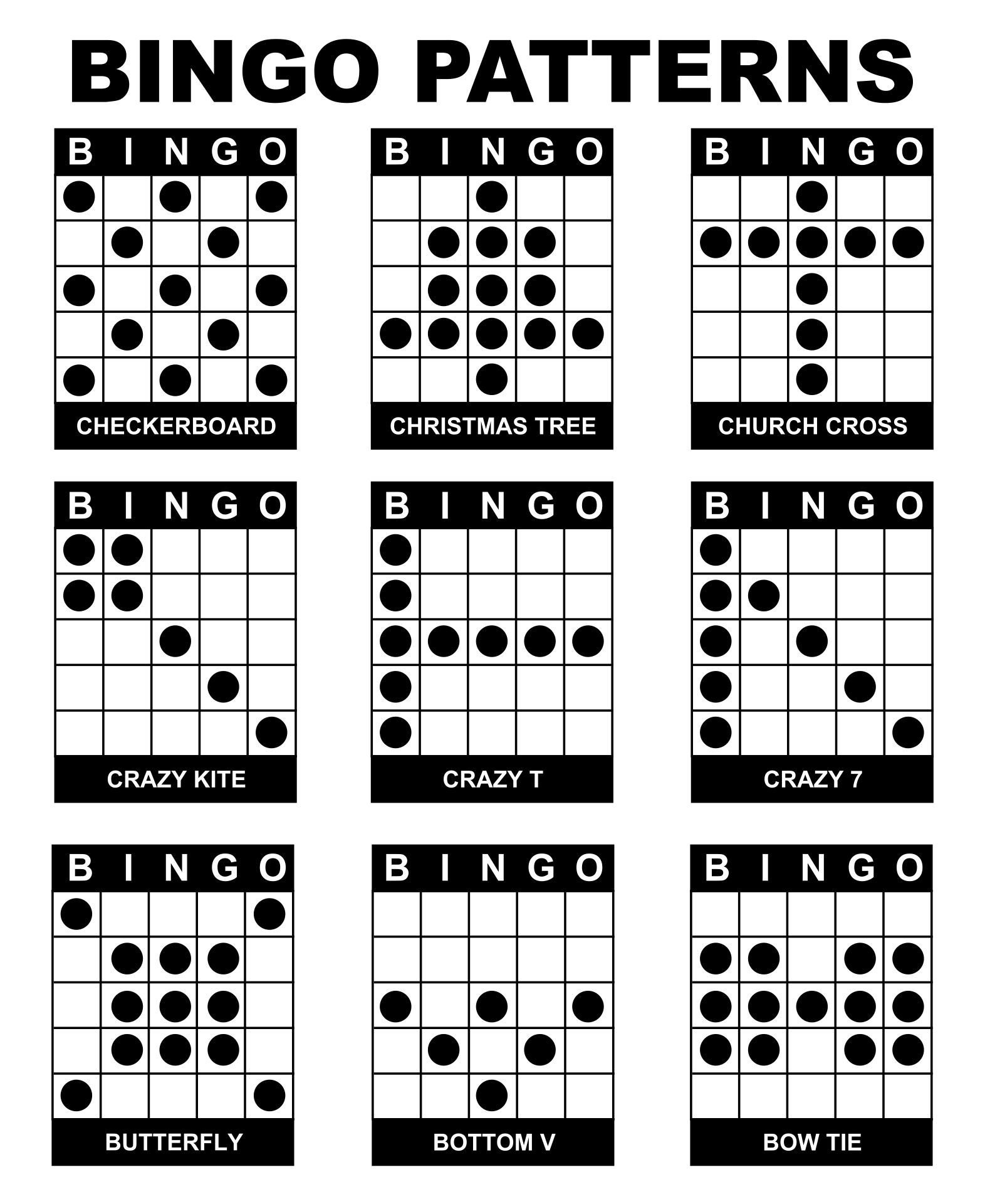 Bingo Game Patterns - 12 Free Pdf Printables | Printablee - Free Printable Bingo Game Patterns