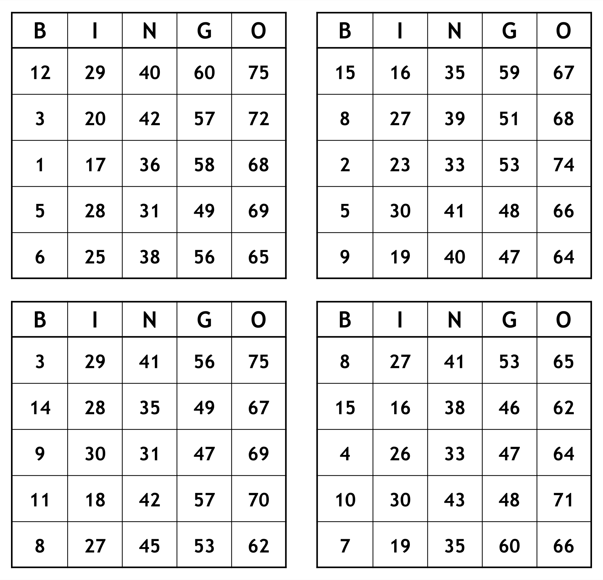 Bingo Numbers 1 75 - 10 Free Pdf Printables | Printablee | Bingo - Free Printable Bingo Cards 1-75