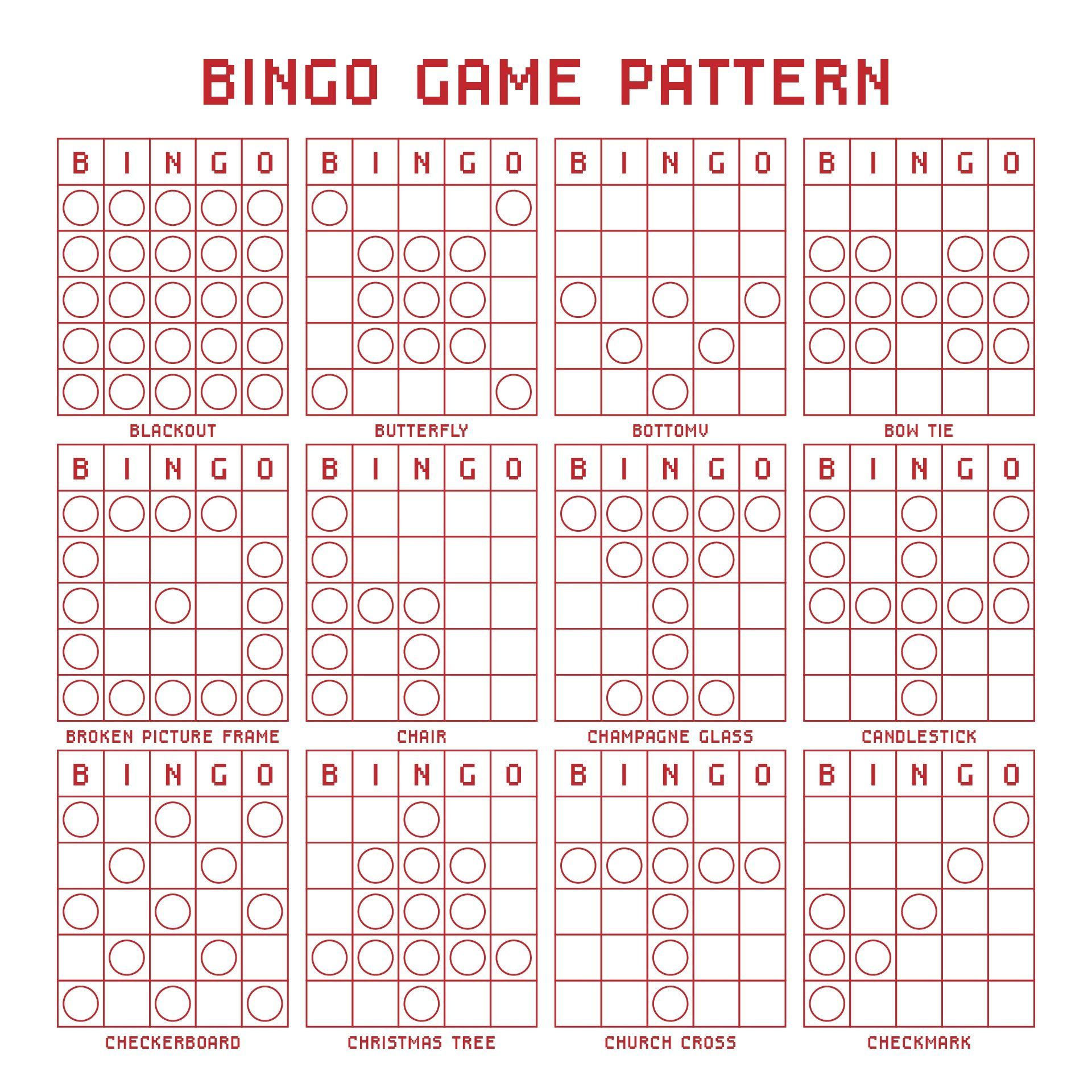 Bingo Pattern Examples - 13 Free Pdf Printables | Printablee - Free Printable Bingo Game Patterns