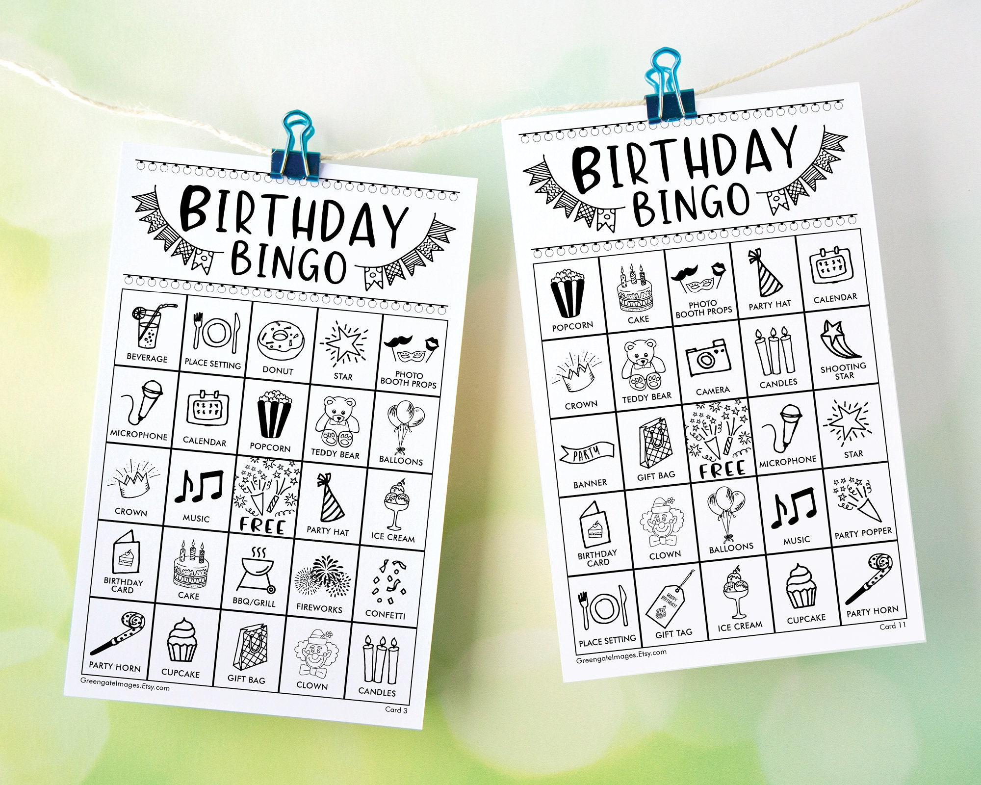 Birthday Bingo Cards: Printable Bingo Cards, Black And White, 50 - Free Printable Birthday Bingo Cards For Adults