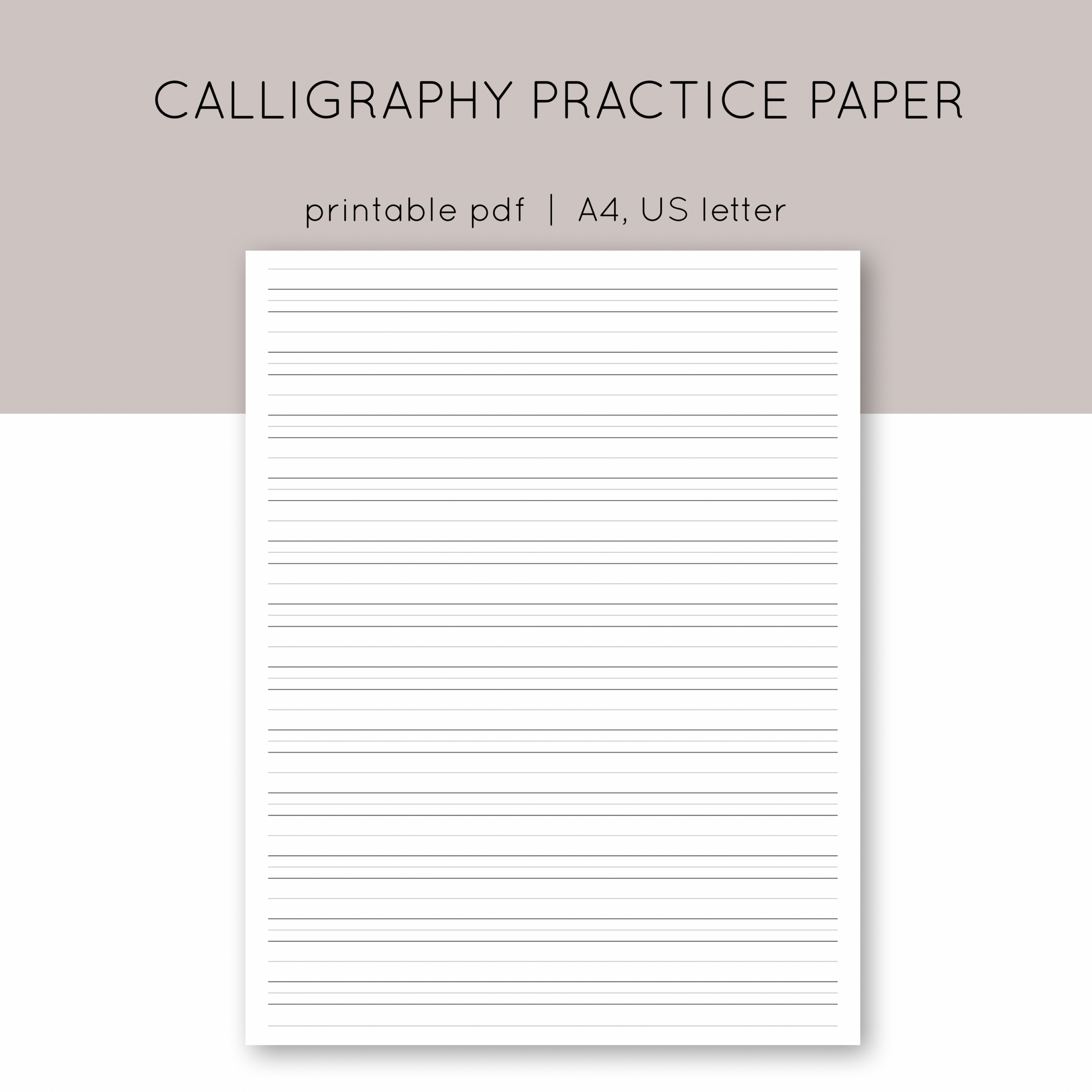 Calligraphy Practice Paper. Printable Calligraphy Paper. Let - Free Printable Calligraphy Lined Paper