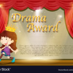 Certificate Template With Girl On Stage Royalty Free Vector   Free Printable Drama Certificates