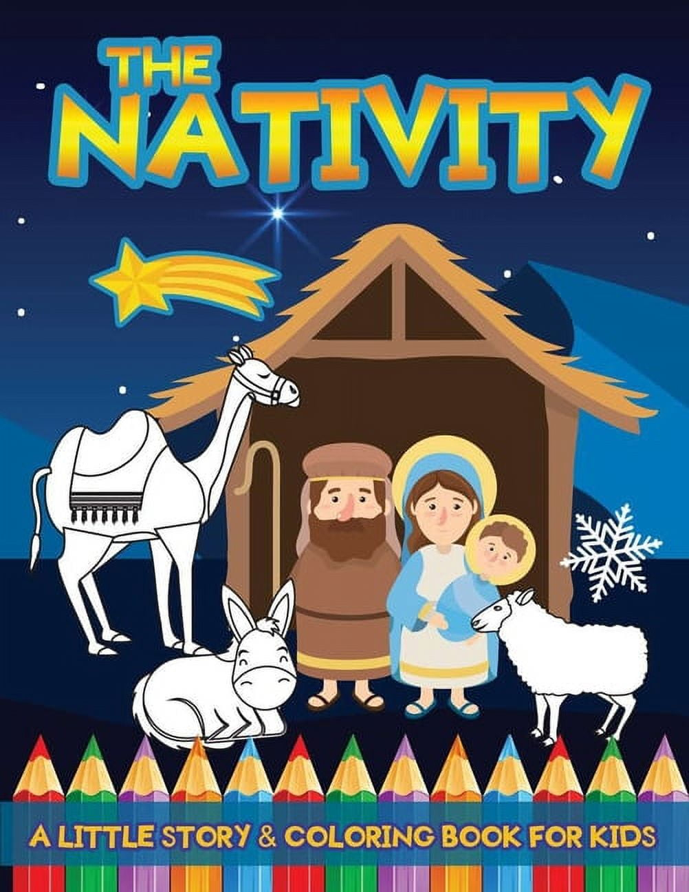 Christmas Activity Books For Kids: The Nativity A Little Story - Free Large Printable Nativity Scene