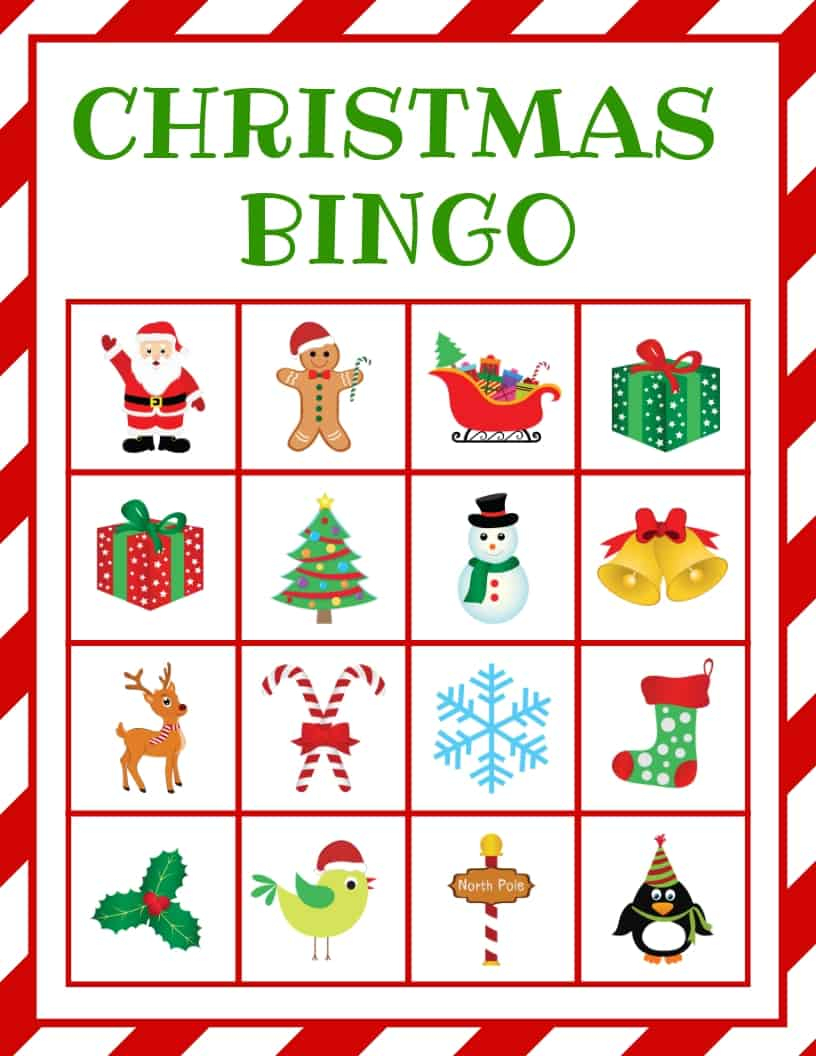 Christmas Bingo - Free Printable - - Free Printable Christmas Bingo Templates