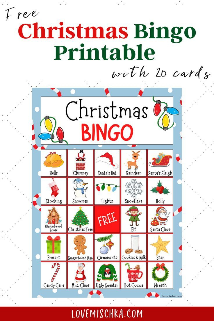 Christmas Bingo Printable Free 20 Cards | Christmas Bingo - Christmas Bingo Printable Card 20 For Preschoolers