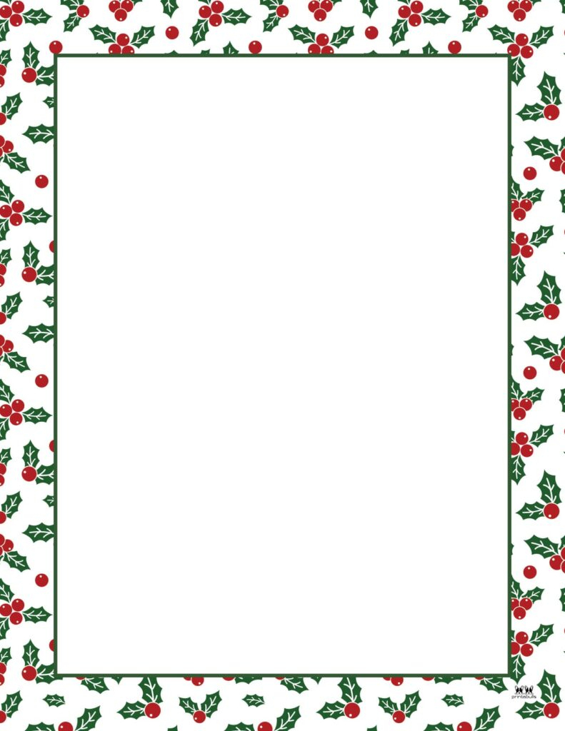Christmas Borders - 60 Free Printable Borders | Printabulls - Free Printable Christmas Stationery Borders