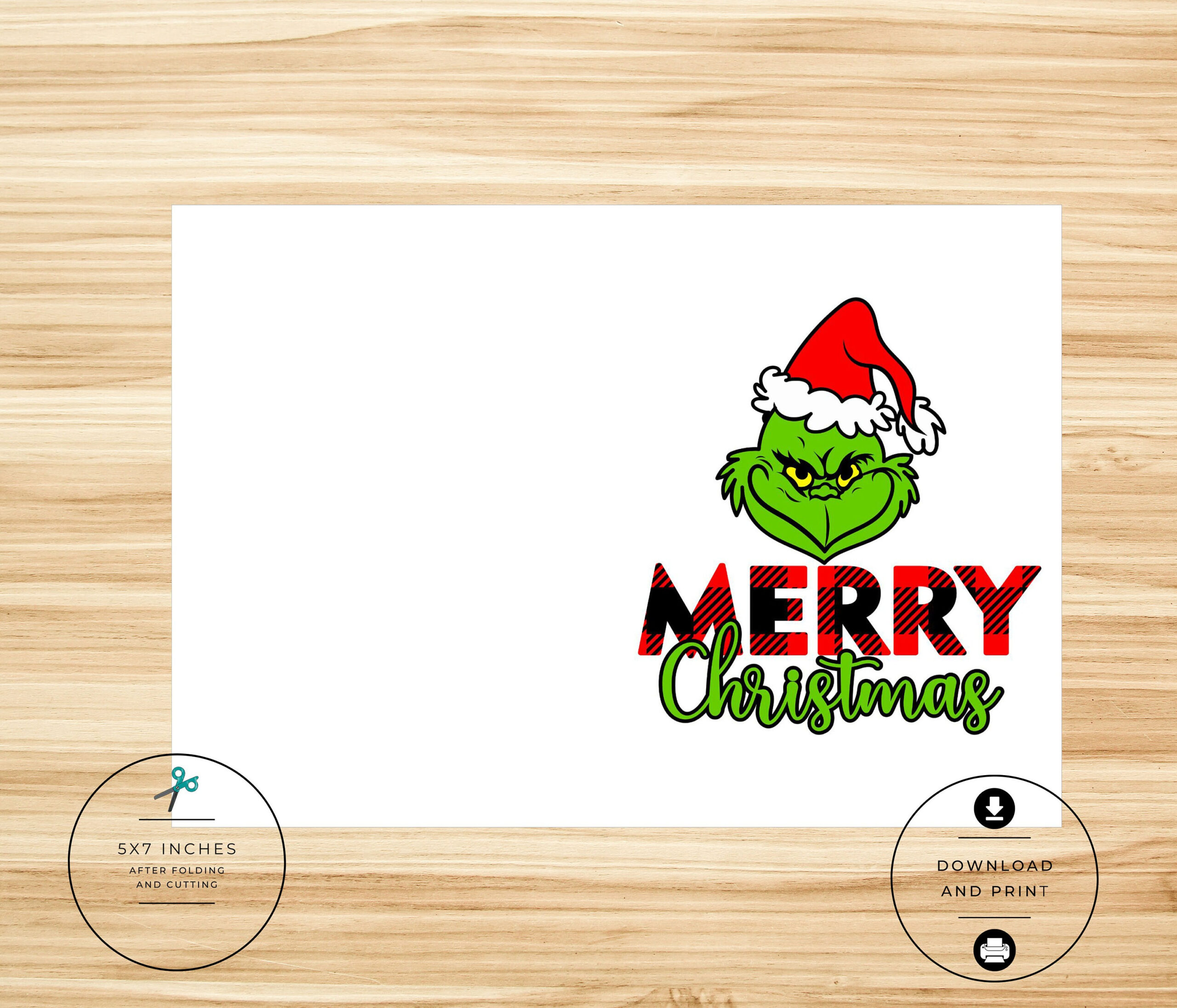 Christmas Card Inspired On The Grinch Funny Christmas Card Merry - Grinch Card Printable