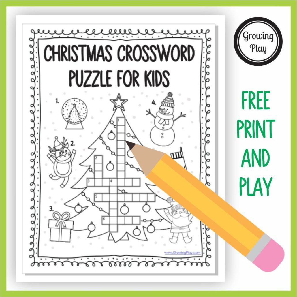 Christmas Crossword Puzzle For Kids - Growing Play - Free Easy Printable Christmas Crossword Puzzles