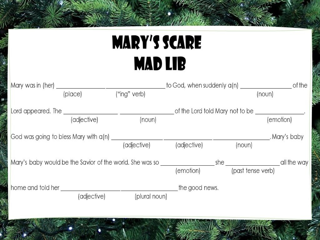 Christmas Mad Libs (Bible Edition) - Free Printable Christian Mad Libs