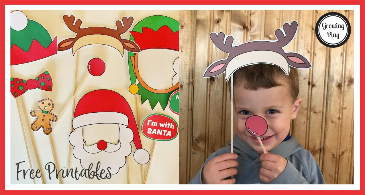Christmas Photo Booth Props - Freebie! - Growing Play - Free Photo Booth Props Printable Christmas