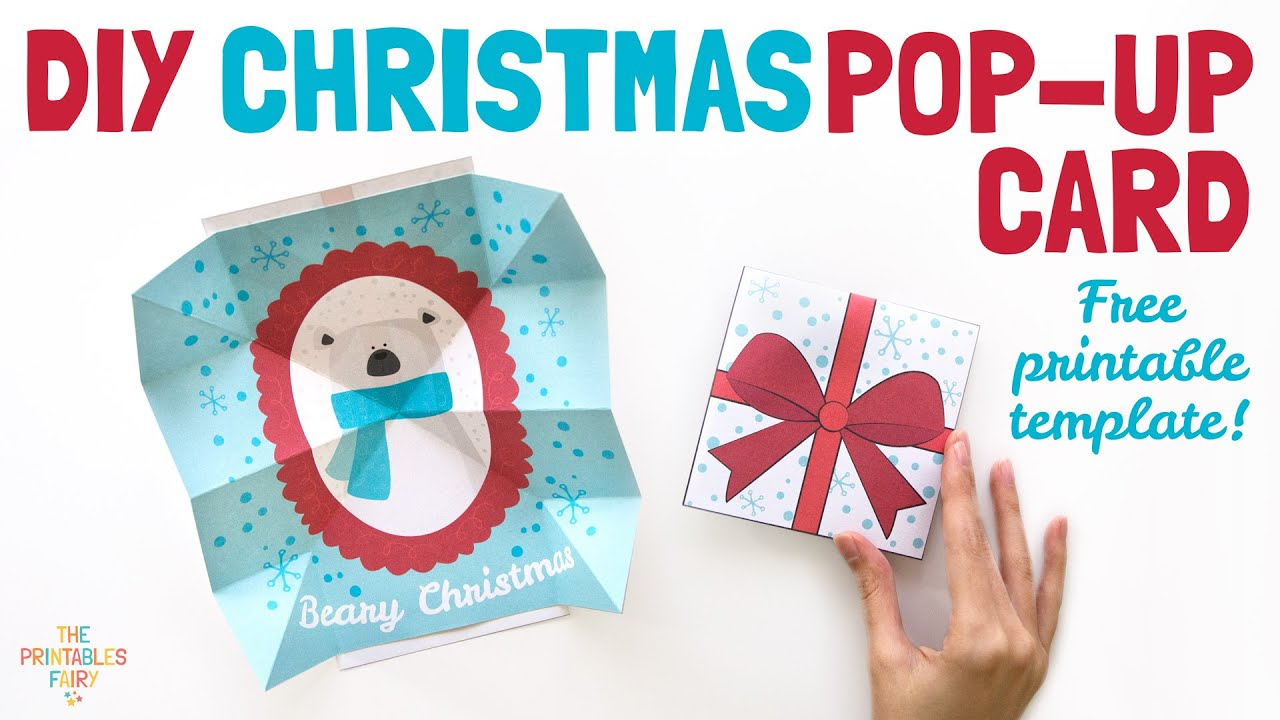 Christmas Pop Up Card (Free Printable Template) - The Printables Fairy - Pop Up Christmas Card Templates Printable
