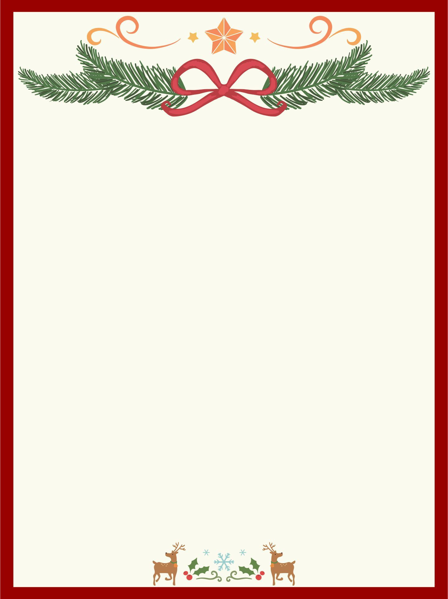 Christmas Stationary Borders - 15 Free Pdf Printables | Printablee - Free Printable Christmas Stationery Borders