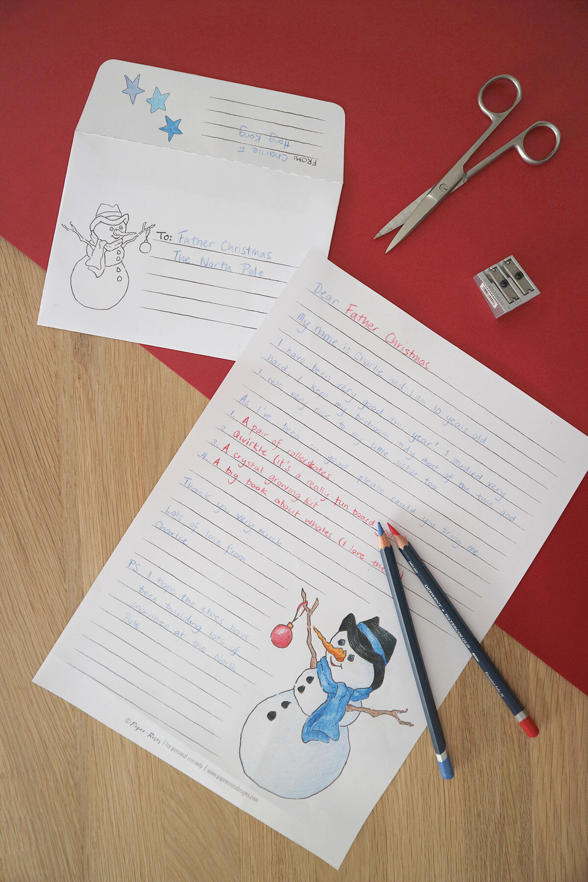 Christmas Stationery Sets | Free Printables | Paper-Roses - Snowman Stationary Free