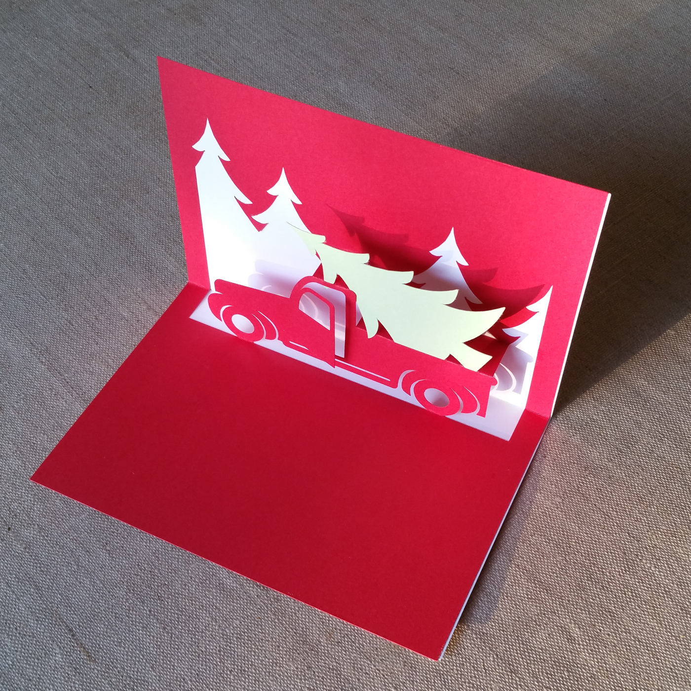 Christmas Truck Popup Card Template Svg &amp;amp; Pdf For Cricut - Printable Kirigami Christmas Templets