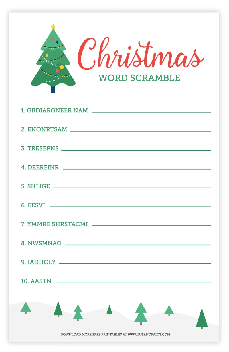 Christmas Word Scramble | Free Printable Christmas Activities - Free Printable Holiday Word Games