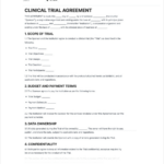 Clinical Trial Agreement Template   Free To Use   Free Printable Agreement Forms
