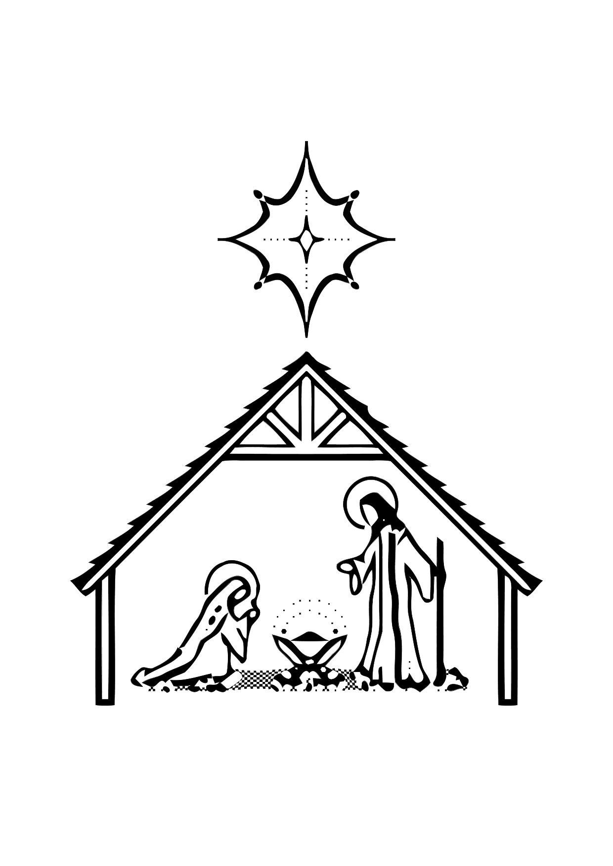 Coloring Page Birth Of Jesus - Free Printable Coloring Pages - Img - Free Large Printable Nativity Scene