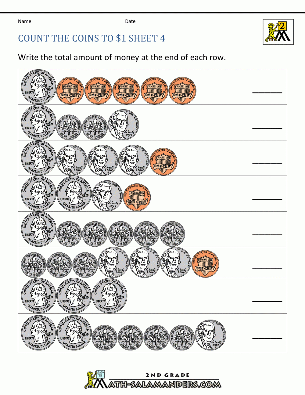 Counting Money Worksheets Up To $1 - Free Printable Adding Money Worksheets