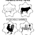 Country French Farmhouse Free Printable Banner   Free Printable Country Stencils