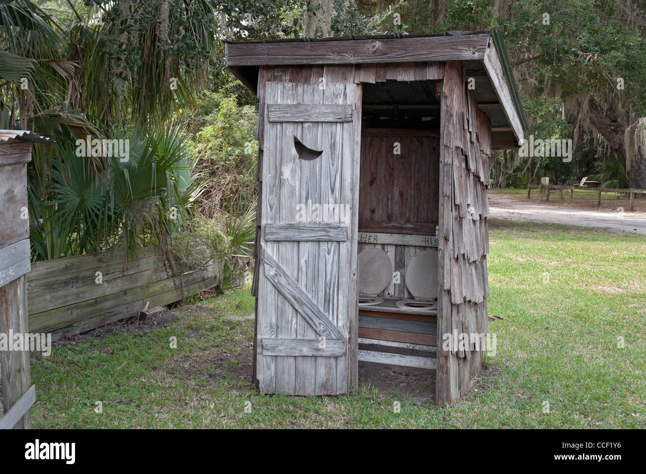 Cross Creek Old Outhouse With His &amp;amp; Hers Toilet Seats Stock Photo - Free Printable Pictures Of Outhouses
